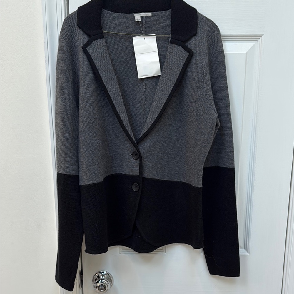 Halogen Gray and Black Cardigan Sweater